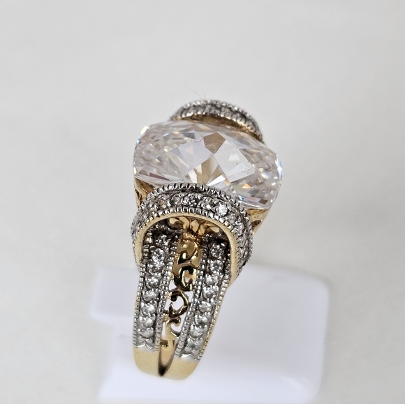 Vintage Victoria Wieck Quartz Ring 14K Sterling Silver Size 8.5! - Picture 14 of 17